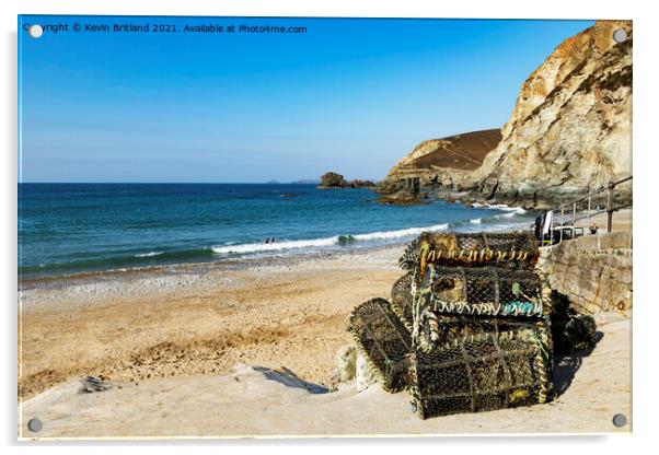 Trevaunance cove cornwall Acrylic by Kevin Britland