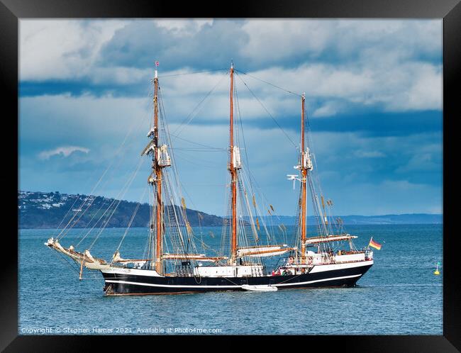 Thor Heyedahl sailing ship Framed Print by Stephen Hamer