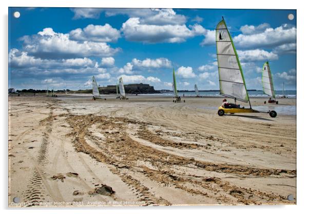 Sailing on Sand Acrylic by Roger Mechan