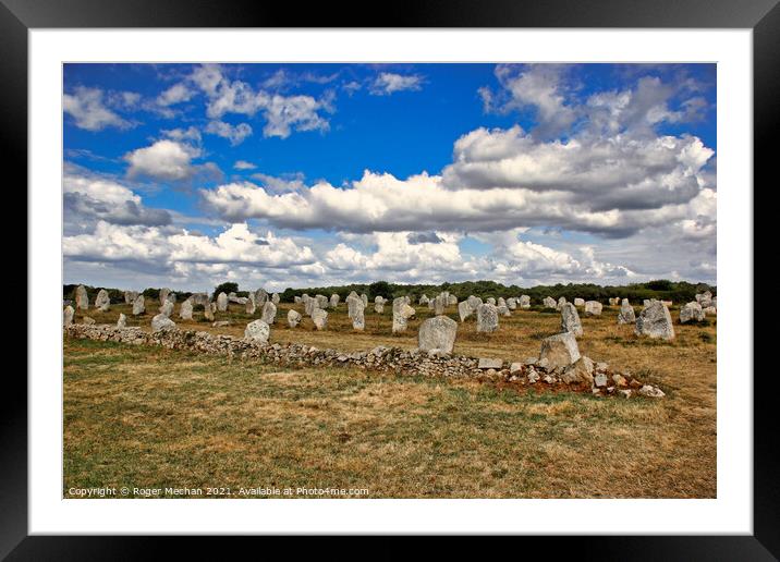Mystical Megaliths of Carnac Framed Mounted Print by Roger Mechan