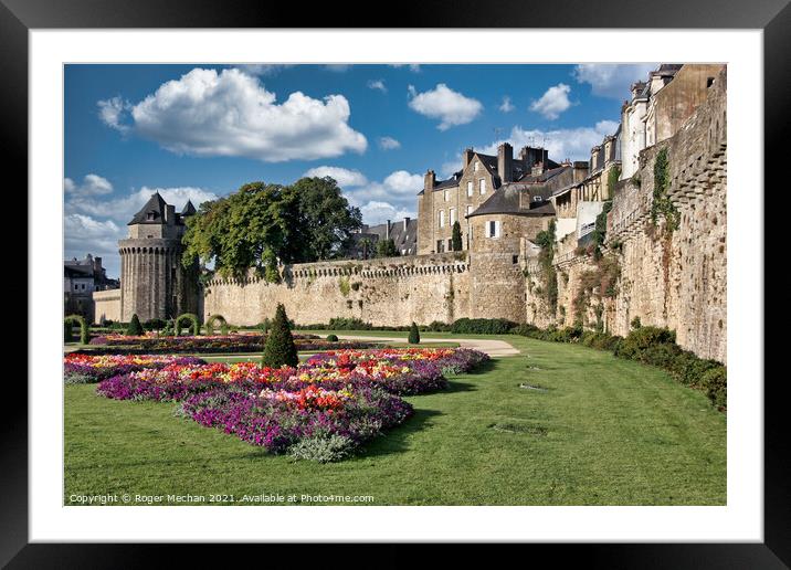 The Enchanting Fortified Walls of Vannes Framed Mounted Print by Roger Mechan