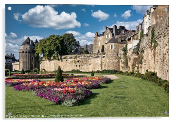 The Enchanting Fortified Walls of Vannes Acrylic by Roger Mechan