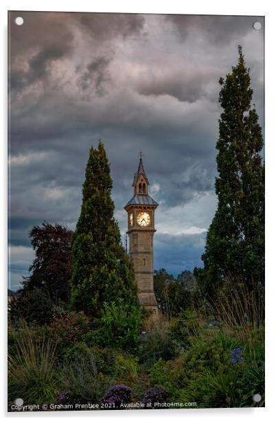 Albert Clock, Barnstaple, at dusk Acrylic by Graham Prentice