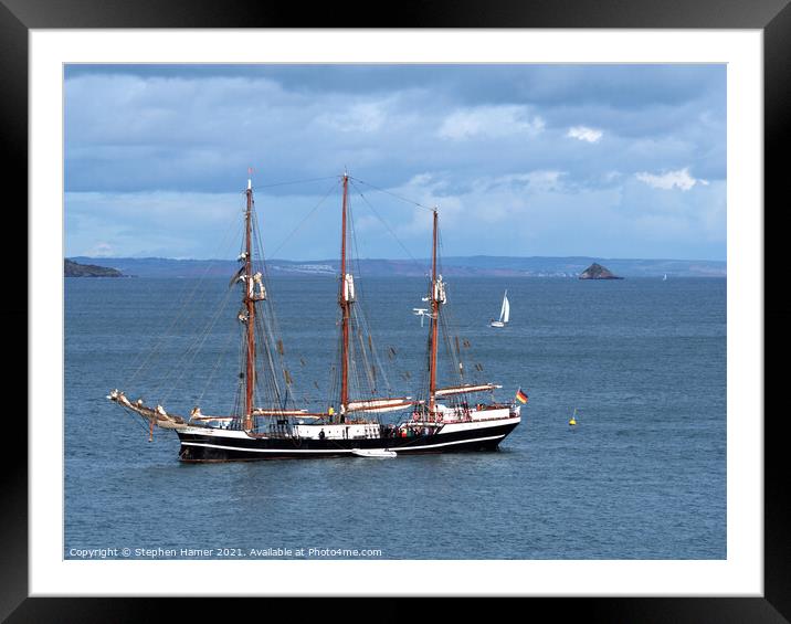 Thor Heyedahl sail training ship#2 Framed Mounted Print by Stephen Hamer