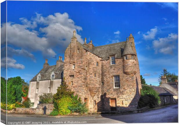 1592 Fordyce Village Castle Aberdeenshire Near Portsoy  Canvas Print by OBT imaging