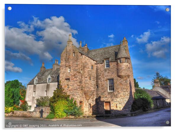 1592 Fordyce Village Castle Aberdeenshire Near Portsoy  Acrylic by OBT imaging