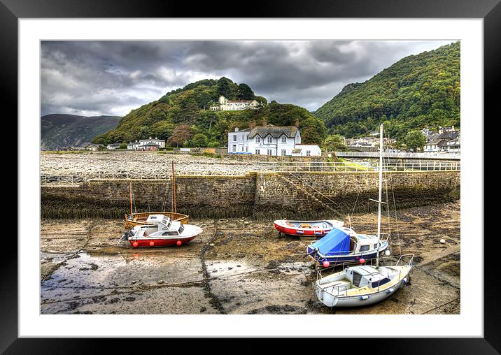 Moody Lynmouth Harbour Framed Mounted Print by Mike Gorton