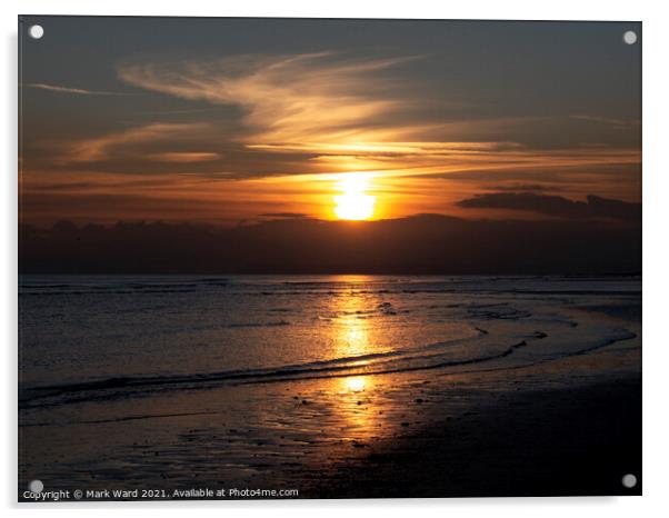 Coastal Calming Sunset. Acrylic by Mark Ward
