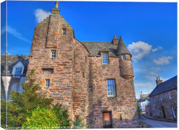 1592 Fordyce Village Castle Near Portsoy Scotland  Canvas Print by OBT imaging