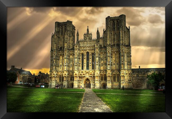 Wells Cathedral Sunbeams Framed Print by Alison Chambers