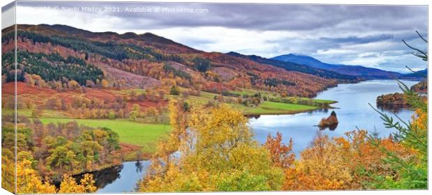 Autumn at the The Queen's View near Pitlochry, Perthshire Canvas Print by Navin Mistry