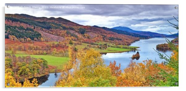 Autumn at the The Queen's View near Pitlochry, Perthshire Acrylic by Navin Mistry