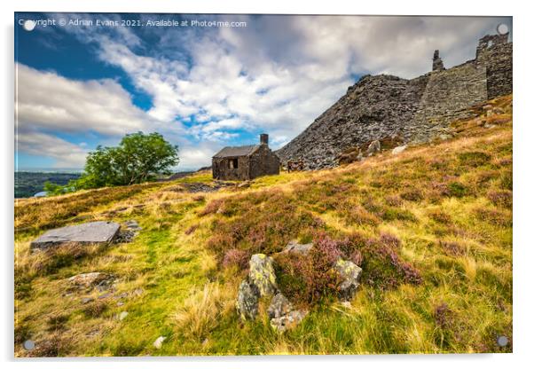 Dinorwic Slate Quarry Llanberis Wales Acrylic by Adrian Evans