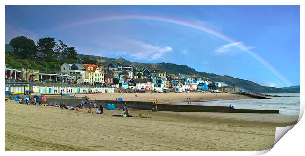 Lyme Regis Rainbow Panorama  Print by Alison Chambers