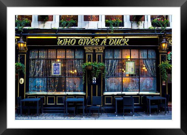Who Gives A Duck Pub Framed Mounted Print by David Pyatt