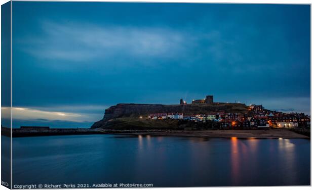 Whitby at Dusk Canvas Print by Richard Perks