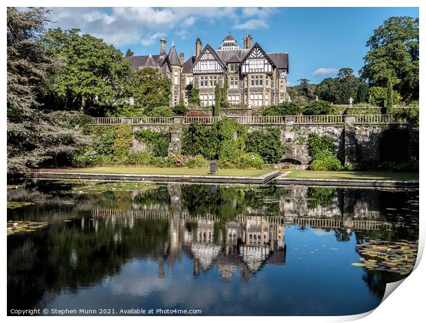 Bodnant Garden Main House, Snowdonia, Wales Print by Stephen Munn