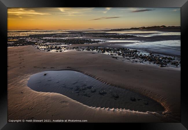 Benar Beach, Barmouth in North Wales Framed Print by Heidi Stewart