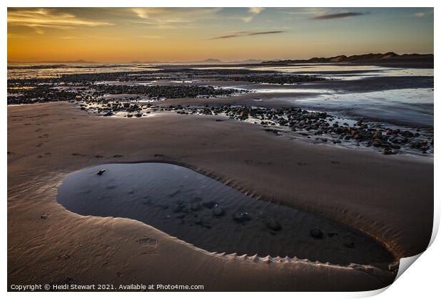 Benar Beach, Barmouth in North Wales Print by Heidi Stewart