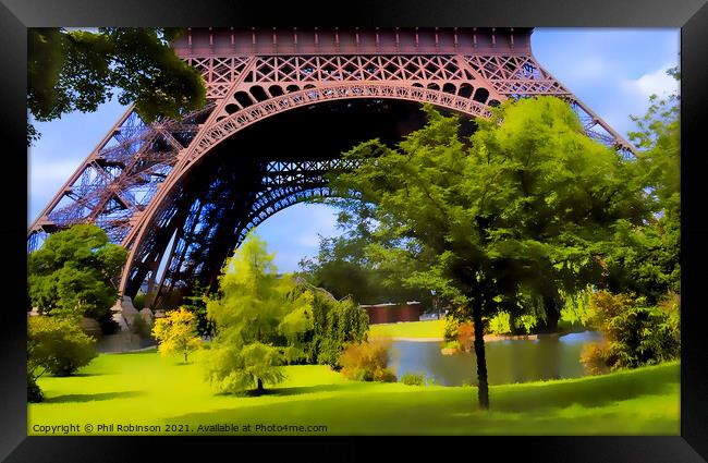 Eiffel Tower Framed Print by Phil Robinson