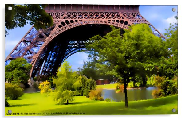 Eiffel Tower Acrylic by Phil Robinson