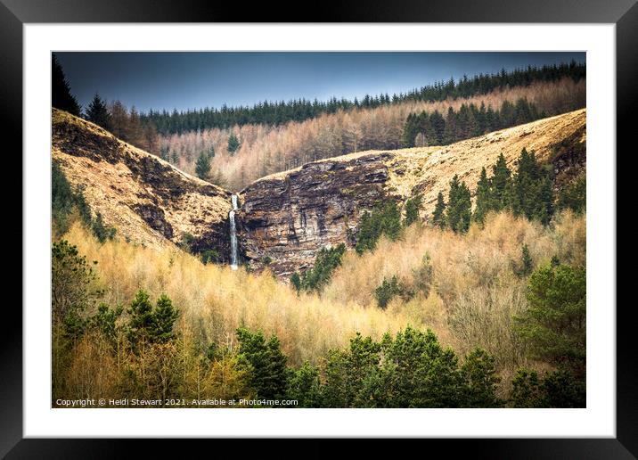 Pen Pych Waterfall, Rhondda Valley Framed Mounted Print by Heidi Stewart