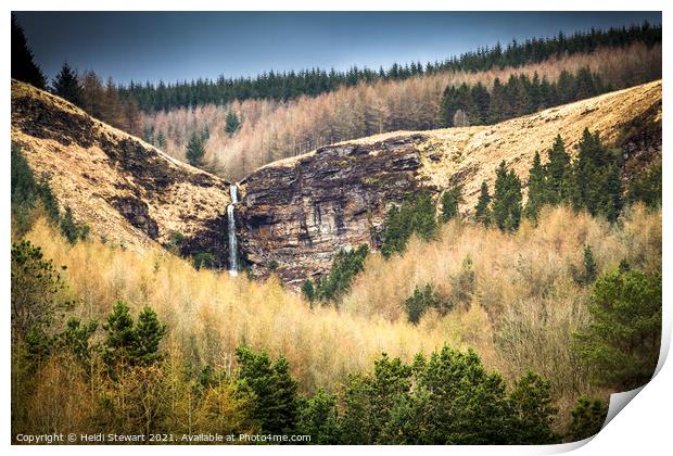 Pen Pych Waterfall, Rhondda Valley Print by Heidi Stewart