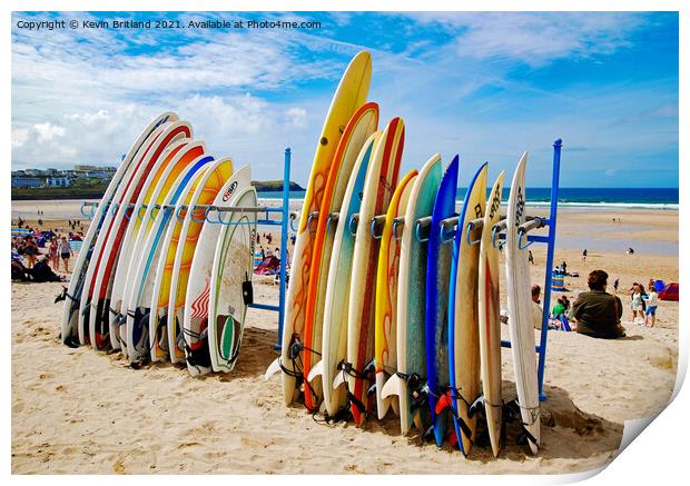 Fistral beach newquay Print by Kevin Britland