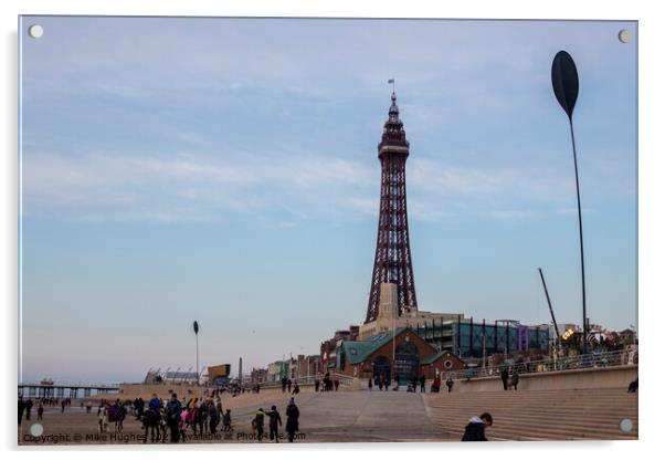 Blackpool Towers Prom Acrylic by Mike Hughes