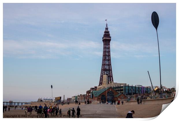 Blackpool Towers Prom Print by Mike Hughes