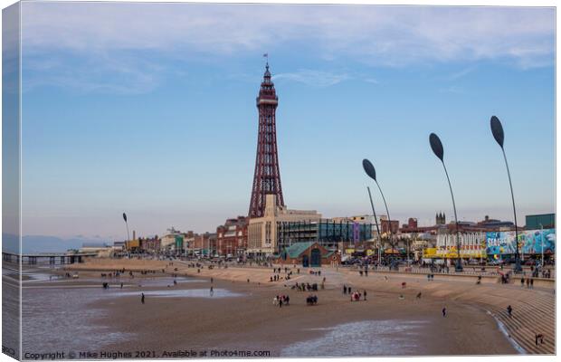 Blackpool Prom Canvas Print by Mike Hughes