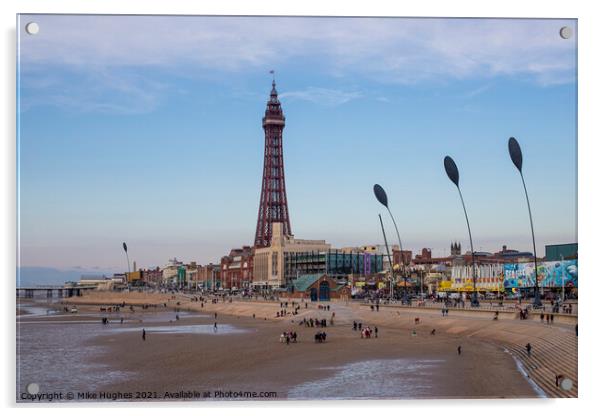 Blackpool Prom Acrylic by Mike Hughes