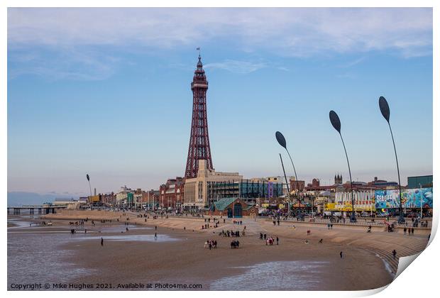 Blackpool Prom Print by Mike Hughes