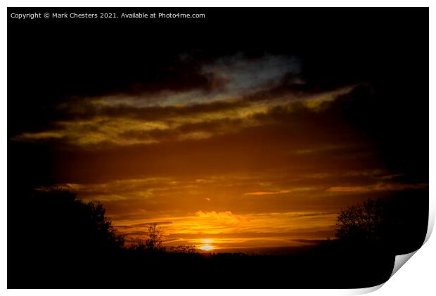 Majestic Sunset over Staffordshire Print by Mark Chesters