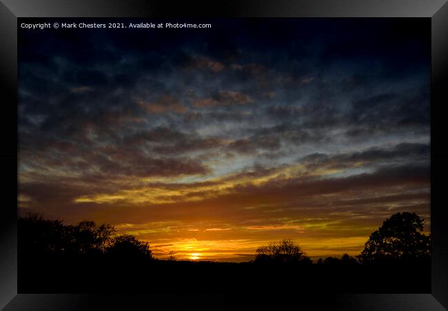 Majestic Sunset in Staffordshire Framed Print by Mark Chesters