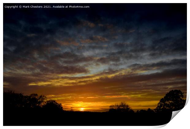 Majestic Sunset in Staffordshire Print by Mark Chesters