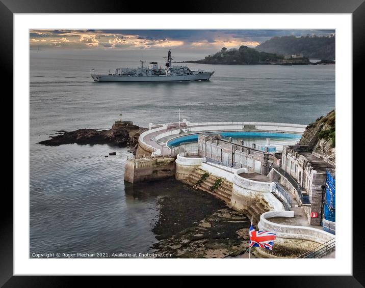 Passage of HMS Argyll Framed Mounted Print by Roger Mechan