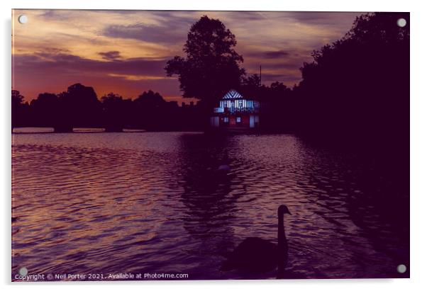 The Boathouse Acrylic by Neil Porter