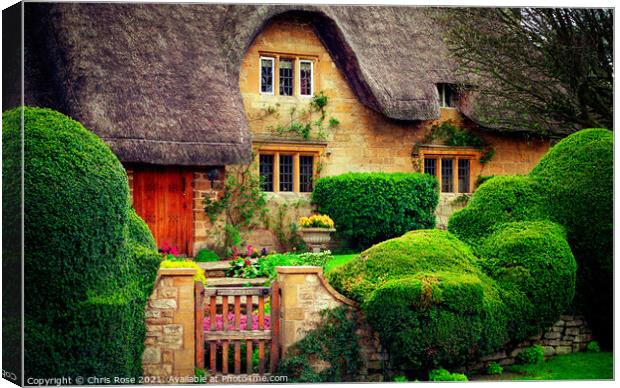 Chipping Campden thatched cottage Canvas Print by Chris Rose
