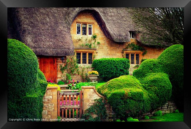 Chipping Campden thatched cottage Framed Print by Chris Rose