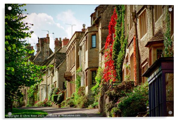 Burford, Cotswolds cottages Acrylic by Chris Rose