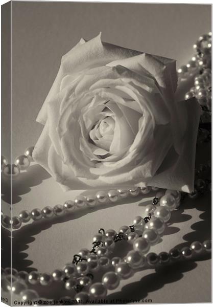 Petals and Pearls Canvas Print by zoe jenkins
