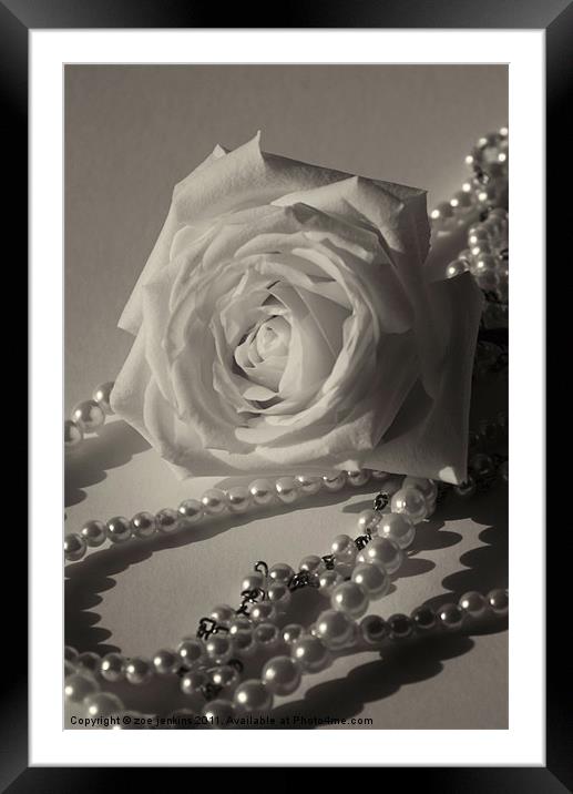 Petals and Pearls Framed Mounted Print by zoe jenkins