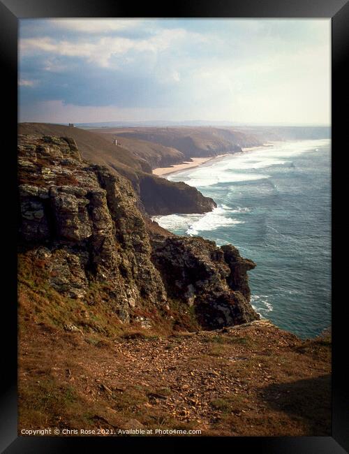 St Agnes Head view Framed Print by Chris Rose