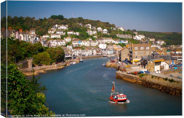 Looe harbour, Cornwall Canvas Print by Chris Rose