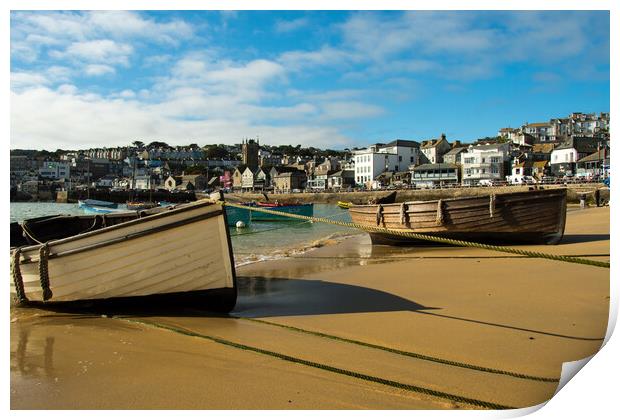 Water out....St.Ives Print by Elzbieta Sosnowski