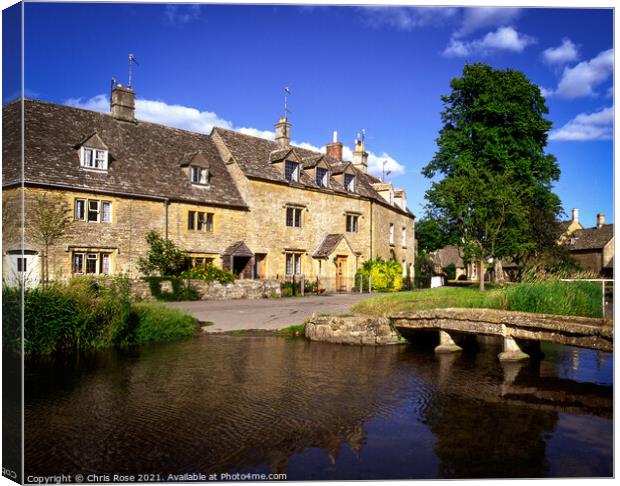 Lower Slaughter cottages Canvas Print by Chris Rose