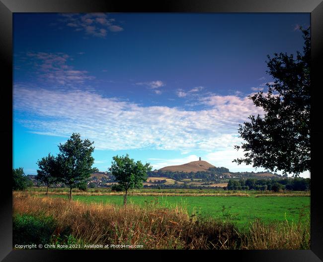 Glastonbury Tor landscape Framed Print by Chris Rose