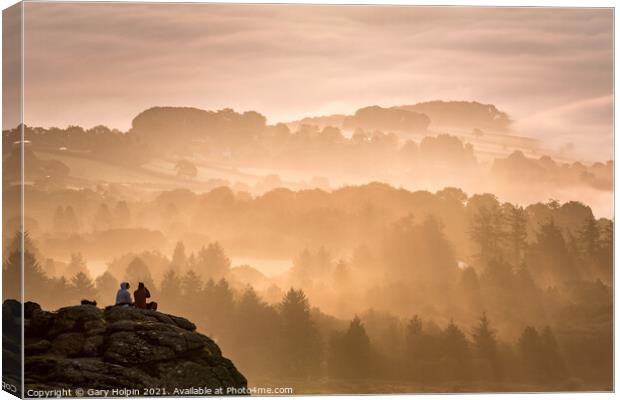 Watching a Dartmoor sunrise Canvas Print by Gary Holpin