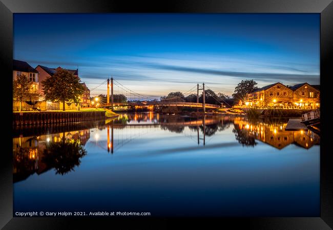 Exeter Quay at dusk Framed Print by Gary Holpin